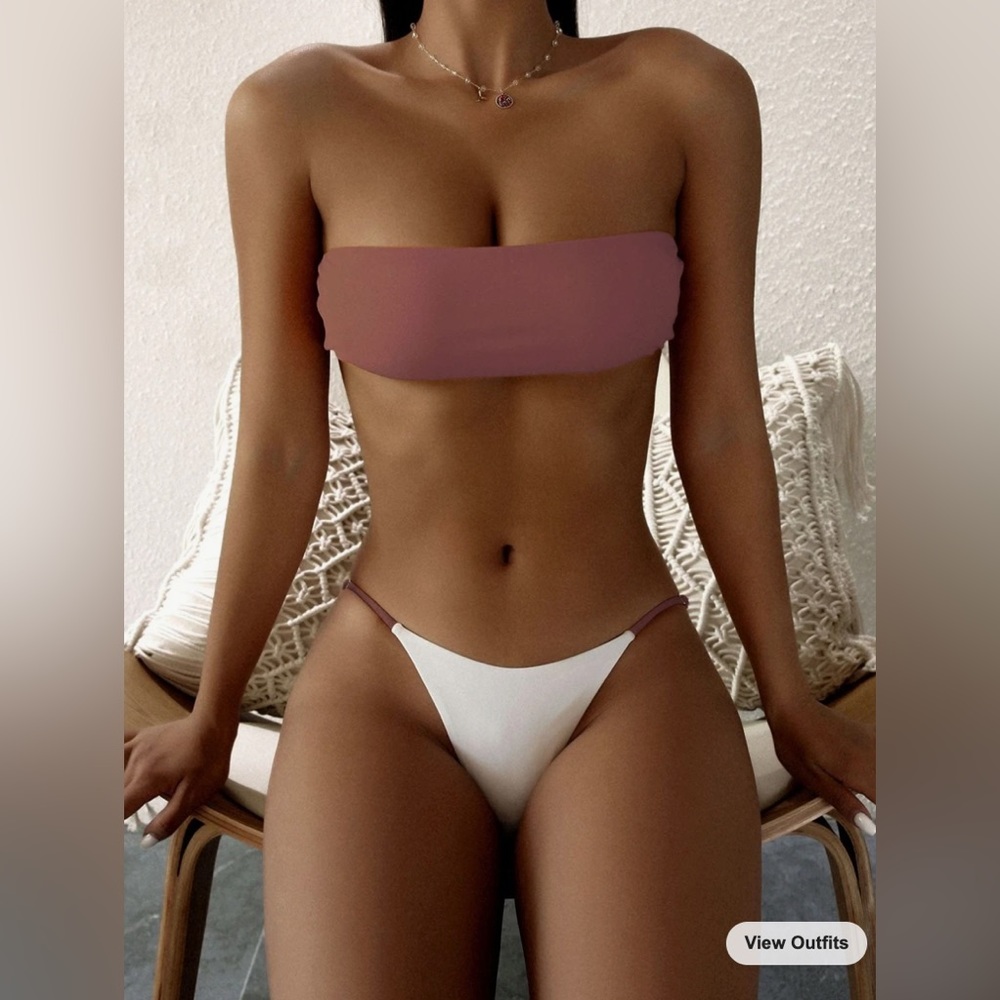 Shein 2-Tone Strapless Bikini